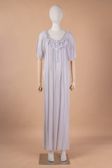 قميص نفاس طويل بتصميم دانتيل وكشكش أنثوي فخم #1136