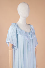 قميص نفاس طويل بتصميم دانتيل وكشكش أنثوي فخم #1136