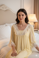 قميص نوم بياقة كشكش ودانتيل فاخر #1125