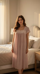 قميص نوم ميدي بدانتيل فاخر #2114