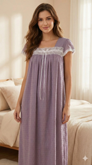 قميص نوم ميدي بدانتيل فاخر #2114