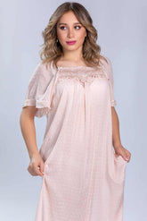 قميص نوم قطن 100% مصمم مع طبقة جوبير على الصدر