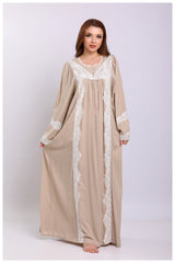 قميص نفاس بتصميم دانتيل طويل فاخر #1121