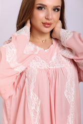 قميص نفاس بتصميم دانتيل طويل فاخر #1121