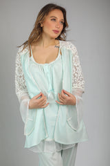 بجامة نفاس دانتيل – أناقة وراحة للأم الجديدة #1136