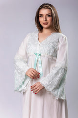 Cotton postpartum dress with bell sleeves