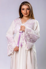 Cotton postpartum dress with bell sleeves