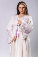 Cotton postpartum dress with bell sleeves