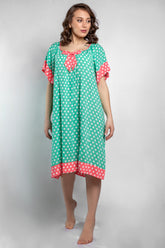 قميص نوم قصير منقط بربطة عنق #1305