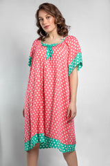 قميص نوم قصير منقط بربطة عنق #1305