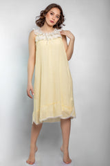 قميص نوم قصير بدانتيل فاخر وألوان باستيل ناعمة #2110