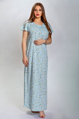 قميص قطن لينو نقي بألوان ربيعية ونقشات ورود متقاربة #1402