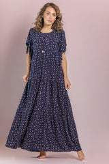 جلابية ليكرا ناعمة بأكمام دائرية قصيرة