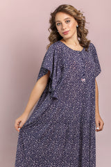 جلابية ليكرا ناعمة بأكمام دائرية قصيرة