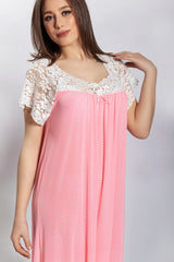 قميص نوم ليكرا ناعم بنقشة مخططة ناعمة #1321