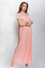 قميص نوم ليكرا ناعم بنقشة مخططة ناعمة #1321