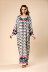 Long-sleeved jalabiya with modern patterns #1201