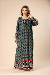 Long-sleeved jalabiya with modern patterns #1201