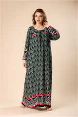 Long-sleeved jalabiya with modern patterns #1201