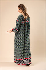 Long-sleeved jalabiya with modern patterns #1201