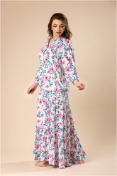 Floral Pattern & Cotton Viscose Maxi Dress #1202