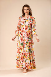 Maxi dress with elegant modern prints