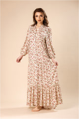 Soft Floral Print & Viscose Cotton Maxi Dress #1203