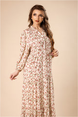 Soft Floral Print & Viscose Cotton Maxi Dress #1203