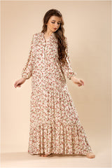 Soft Floral Print & Viscose Cotton Maxi Dress #1203