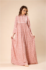 فستان ساند بيتي – لمسة ناعمة بنقشة دافئة #1216