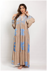 Cotton dress with sparkling patchwork patterns