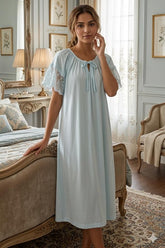 قميص ميدي كم قصير مع طبقة دانتيل #1516