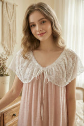 قميص نوم ميدي بتصميم دانتيل أنيق #1506