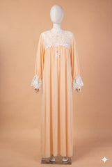 قميص نفاس قصة واسعة بتصميم دانتيل فرنسي على الصدر #1140