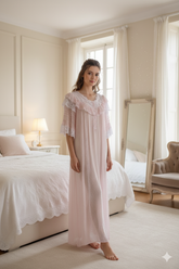 قميص نوم دانتيل فاخر بياقة كشكش أنثوية #1126