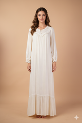 قميص نوم طويل بتصميم ملكي وكشكش فاخر #1128