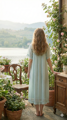 قميص نوم ميدي بلون تركواز هادئ #1508