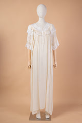 قميص نوم دانتيل فاخر بياقة كشكش أنثوية #1126