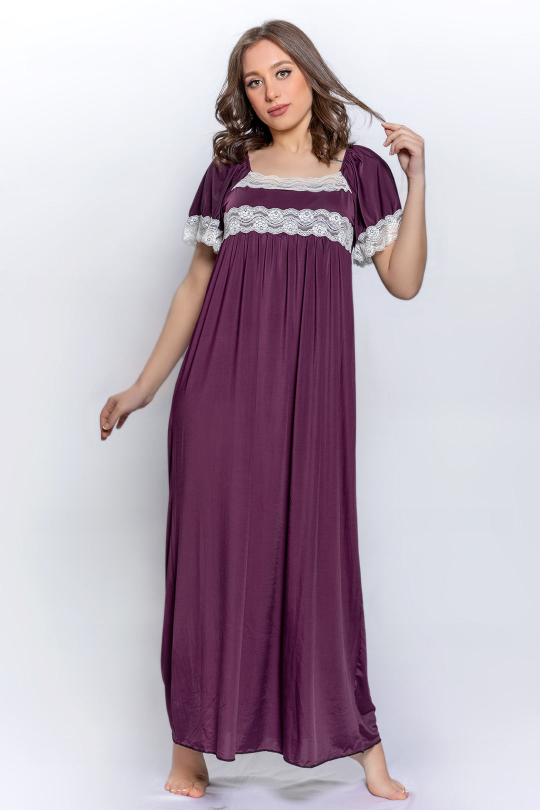 قميص نوم ليكرا دانتيل كلاسيكي #1322