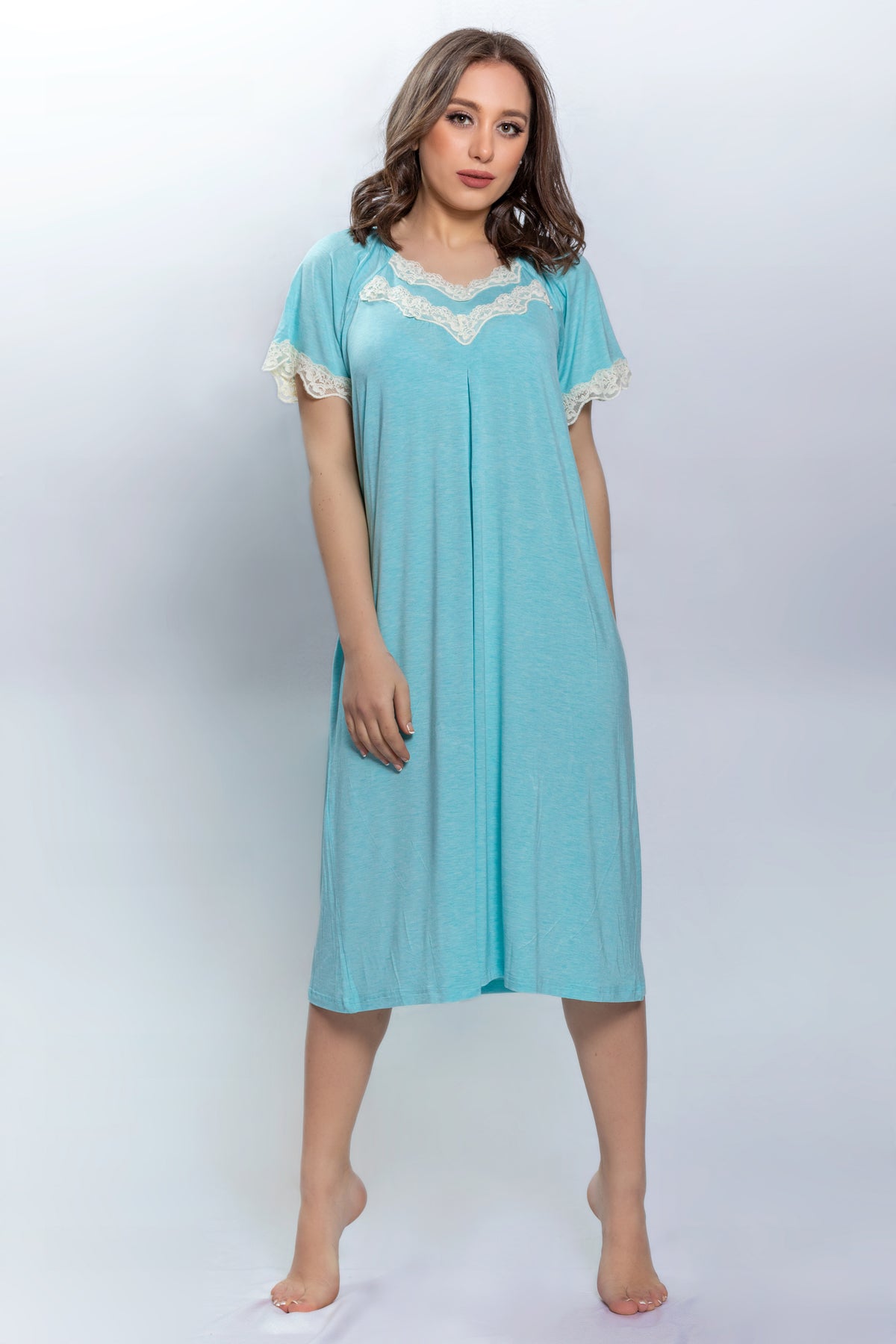 قميص نوم ميدي من قطن المودال #2117