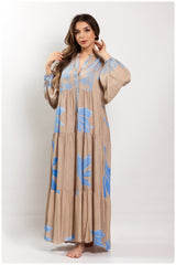 Cotton dress with sparkling patchwork patterns