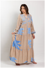 Cotton dress with sparkling patchwork patterns