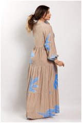 Cotton dress with sparkling patchwork patterns