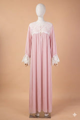 قميص نفاس قصة واسعة بتصميم دانتيل فرنسي على الصدر #1140