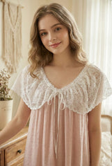 قميص نوم ميدي بتصميم دانتيل أنيق #1506