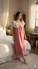 قميص نوم ميدي بتصميم دانتيل أنيق #1506