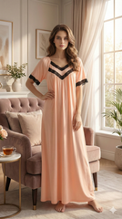 قميص نوم قطن بامبو بتصميم كلاسيكي ومريح # 1504