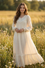 قميص نوم طويل بتصميم ملكي وكشكش فاخر #1128