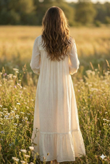 قميص نوم طويل بتصميم ملكي وكشكش فاخر #1128