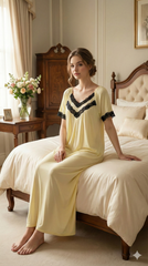 قميص نوم قطن بامبو بتصميم كلاسيكي ومريح # 1504